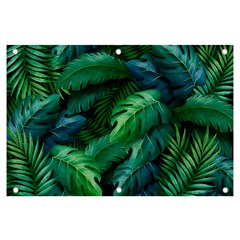 Tropical Green Leaves Background Banner And Sign 6  X 4  by Amaryn4rt