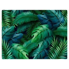 Tropical Green Leaves Background Premium Plush Fleece Blanket (extra Small) by Amaryn4rt