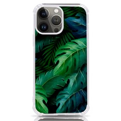 Tropical Green Leaves Background Iphone 13 Pro Max Tpu Uv Print Case by Amaryn4rt