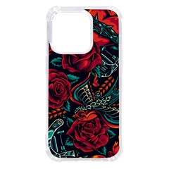 Vintage Flash Tattoos Designs Seamless Pattern Iphone 14 Pro Tpu Uv Print Case by Amaryn4rt