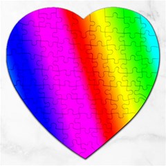 Multi Color Rainbow Background Jigsaw Puzzle (heart) by Amaryn4rt