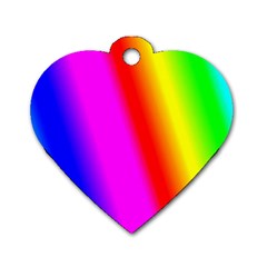 Multi Color Rainbow Background Dog Tag Heart (two Sides) by Amaryn4rt