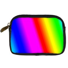 Multi Color Rainbow Background Digital Camera Leather Case by Amaryn4rt