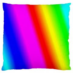 Multi Color Rainbow Background Large Premium Plush Fleece Cushion Case (one Side) by Amaryn4rt