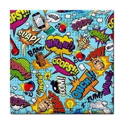 Comic Elements Colorful Seamless Pattern Tile Coaster by Amaryn4rt