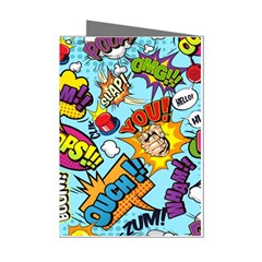 Comic Elements Colorful Seamless Pattern Mini Greeting Cards (pkg Of 8) by Amaryn4rt