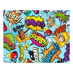 Comic Elements Colorful Seamless Pattern Two Sides Premium Plush Fleece Blanket (Large)