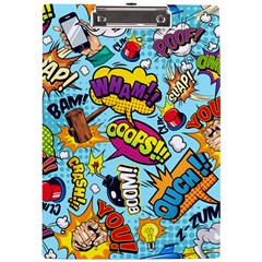 Comic Elements Colorful Seamless Pattern A4 Acrylic Clipboard by Amaryn4rt