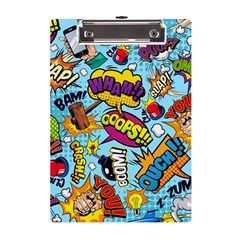 Comic Elements Colorful Seamless Pattern A5 Acrylic Clipboard by Amaryn4rt