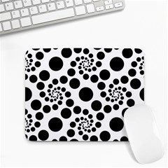 Dot Dots Round Black And White Small Mousepad by Amaryn4rt