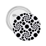 Dot dots round black and white 2.25  Buttons Front