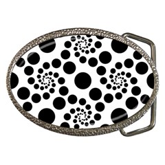 Dot Dots Round Black And White Belt Buckles by Amaryn4rt