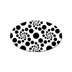 Dot Dots Round Black And White Sticker Oval (10 Pack) by Amaryn4rt