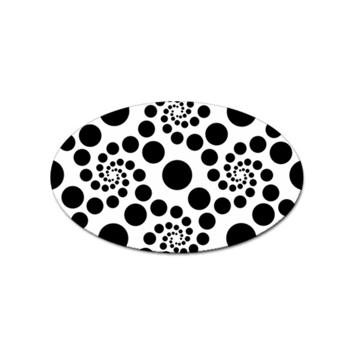 Dot dots round black and white Sticker Oval (10 pack)