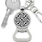 Dot dots round black and white Bottle Opener Key Chain Front