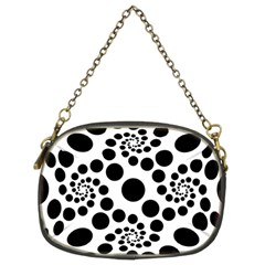 Dot Dots Round Black And White Chain Purse (two Sides)