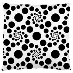 Dot Dots Round Black And White Large Cushion Case (one Side) by Amaryn4rt