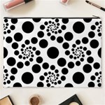 Dot dots round black and white Cosmetic Bag (XXXL) Back