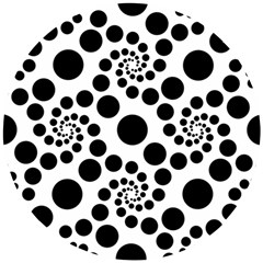 Dot Dots Round Black And White Wooden Puzzle Round by Amaryn4rt