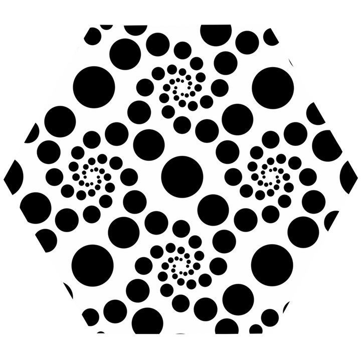 Dot dots round black and white Wooden Puzzle Hexagon