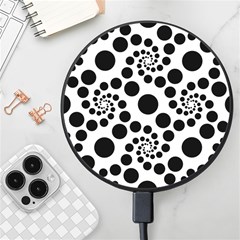 Dot Dots Round Black And White Wireless Fast Charger(black) by Amaryn4rt