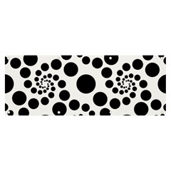 Dot Dots Round Black And White Banner And Sign 8  X 3  by Amaryn4rt