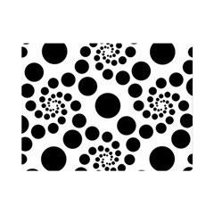 Dot Dots Round Black And White Premium Plush Fleece Blanket (mini) by Amaryn4rt