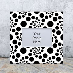 Dot Dots Round Black And White White Box Photo Frame 4  X 6  by Amaryn4rt