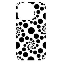 Dot Dots Round Black And White Iphone 14 Pro Black Uv Print Case by Amaryn4rt