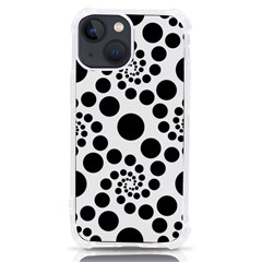 Dot Dots Round Black And White Iphone 13 Mini Tpu Uv Print Case by Amaryn4rt