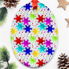 Snowflake Pattern Repeated Ornament (oval) by Amaryn4rt