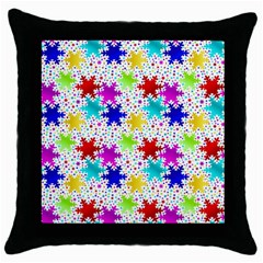 Snowflake Pattern Repeated Throw Pillow Case (black) by Amaryn4rt