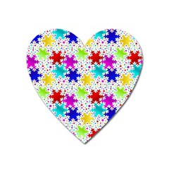 Snowflake Pattern Repeated Heart Magnet by Amaryn4rt