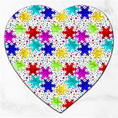 Snowflake Pattern Repeated Jigsaw Puzzle (heart) by Amaryn4rt