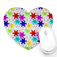 Snowflake Pattern Repeated Heart Mousepad by Amaryn4rt