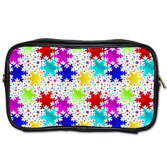 Snowflake Pattern Repeated Toiletries Bag (two Sides) by Amaryn4rt