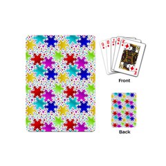 Snowflake Pattern Repeated Playing Cards Single Design (mini) by Amaryn4rt