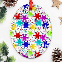 Snowflake Pattern Repeated Ornament (oval Filigree) by Amaryn4rt