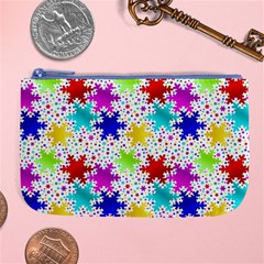 Snowflake Pattern Repeated Large Coin Purse by Amaryn4rt