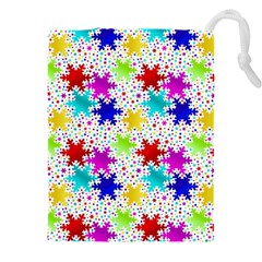 Snowflake Pattern Repeated Drawstring Pouch (4xl) by Amaryn4rt