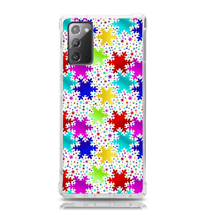 Snowflake Pattern Repeated Samsung Galaxy Note 20 TPU UV Case