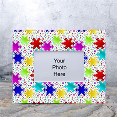 Snowflake Pattern Repeated White Tabletop Photo Frame 4 x6 