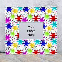 Snowflake Pattern Repeated White Wall Photo Frame 5  X 7  by Amaryn4rt