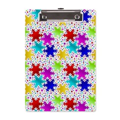 Snowflake Pattern Repeated A5 Acrylic Clipboard by Amaryn4rt