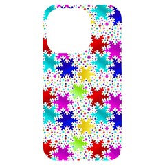 Snowflake Pattern Repeated Iphone 14 Pro Black Uv Print Case