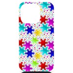 Snowflake Pattern Repeated iPhone 14 Pro Black UV Print Case Front