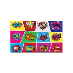 Pop Art Comic Vector Speech Cartoon Bubbles Popart Style With Humor Text Boom Bang Bubbling Expressi Sticker Rectangular (10 Pack) by Amaryn4rt