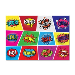 Pop Art Comic Vector Speech Cartoon Bubbles Popart Style With Humor Text Boom Bang Bubbling Expressi Sticker A4 (100 Pack) by Amaryn4rt