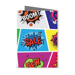 Pop Art Comic Vector Speech Cartoon Bubbles Popart Style With Humor Text Boom Bang Bubbling Expressi Mini Greeting Cards (pkg Of 8) by Amaryn4rt