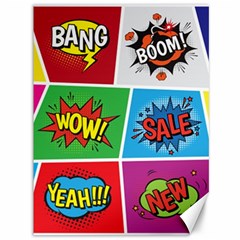 Pop Art Comic Vector Speech Cartoon Bubbles Popart Style With Humor Text Boom Bang Bubbling Expressi Canvas 36  X 48  by Amaryn4rt